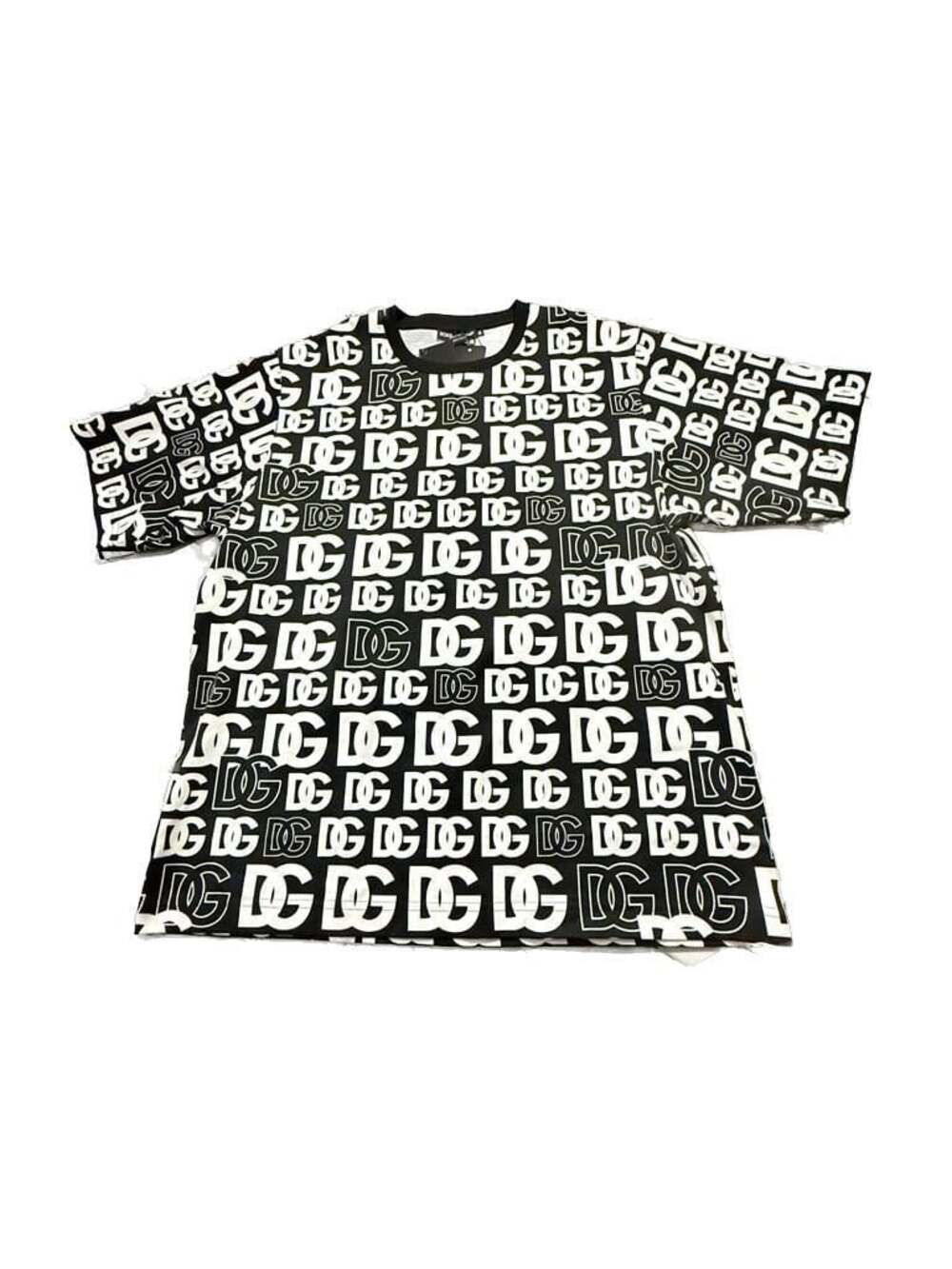 Buy Dolce & Gabbana Black T-shirt in All-over DG Print Cotton For Men Online